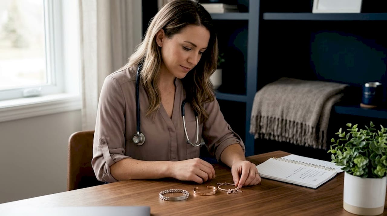 Showcase of different medical bracelet styles