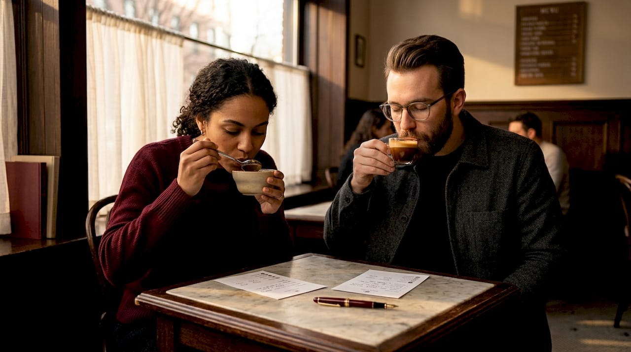 Side by side coffee tasting approaches