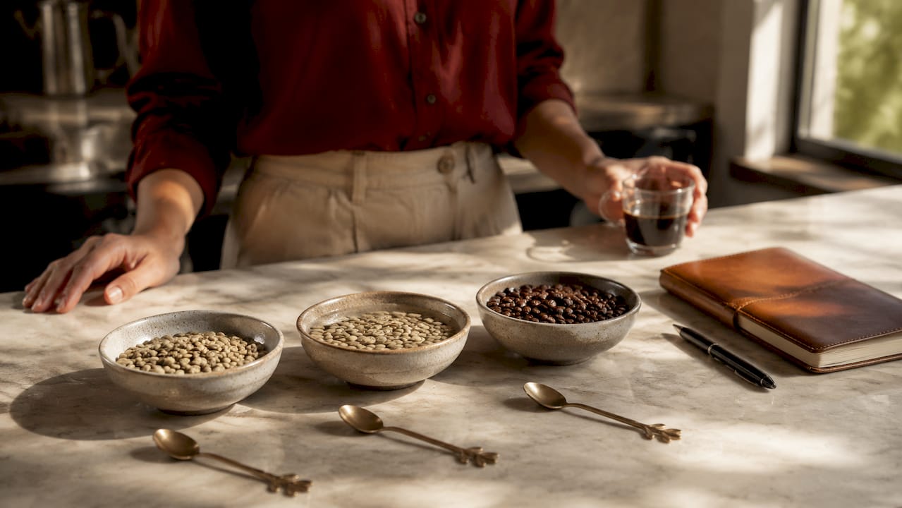 Decaffeination methods with coffee bean samples