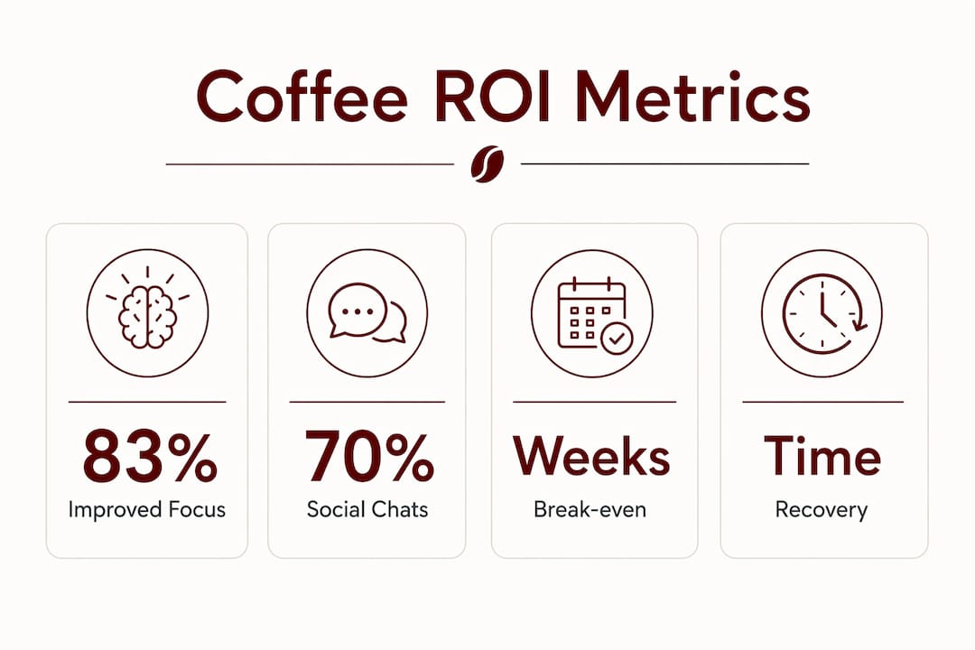 Infographic illustrating key workplace coffee ROI statistics