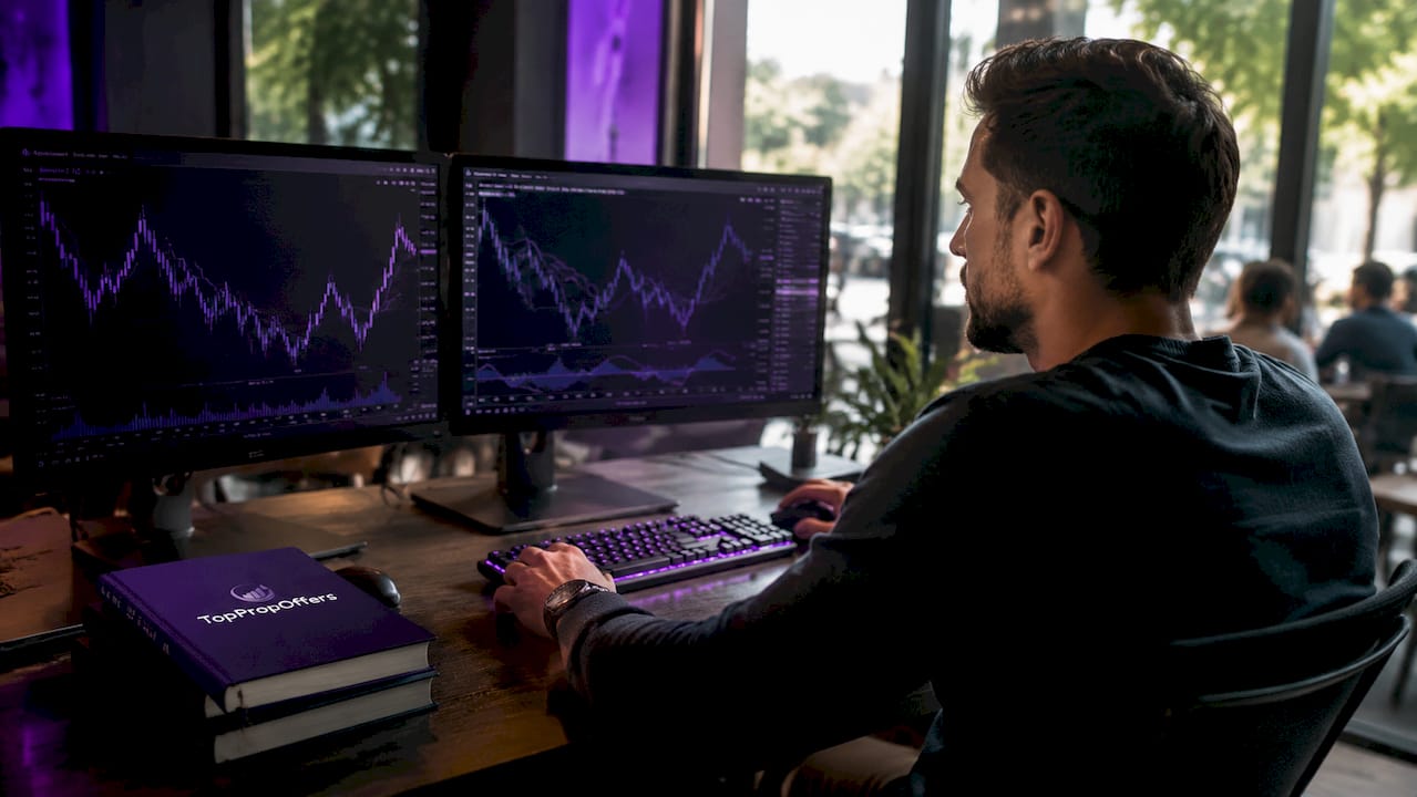 Glowing financial charts with trophies and certificates