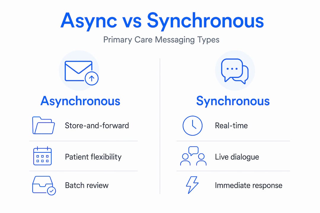 Infographic comparing asynchronous and synchronous messaging