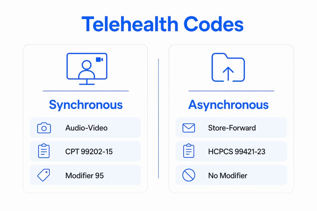 Infographic comparing synchronous and asynchronous codes