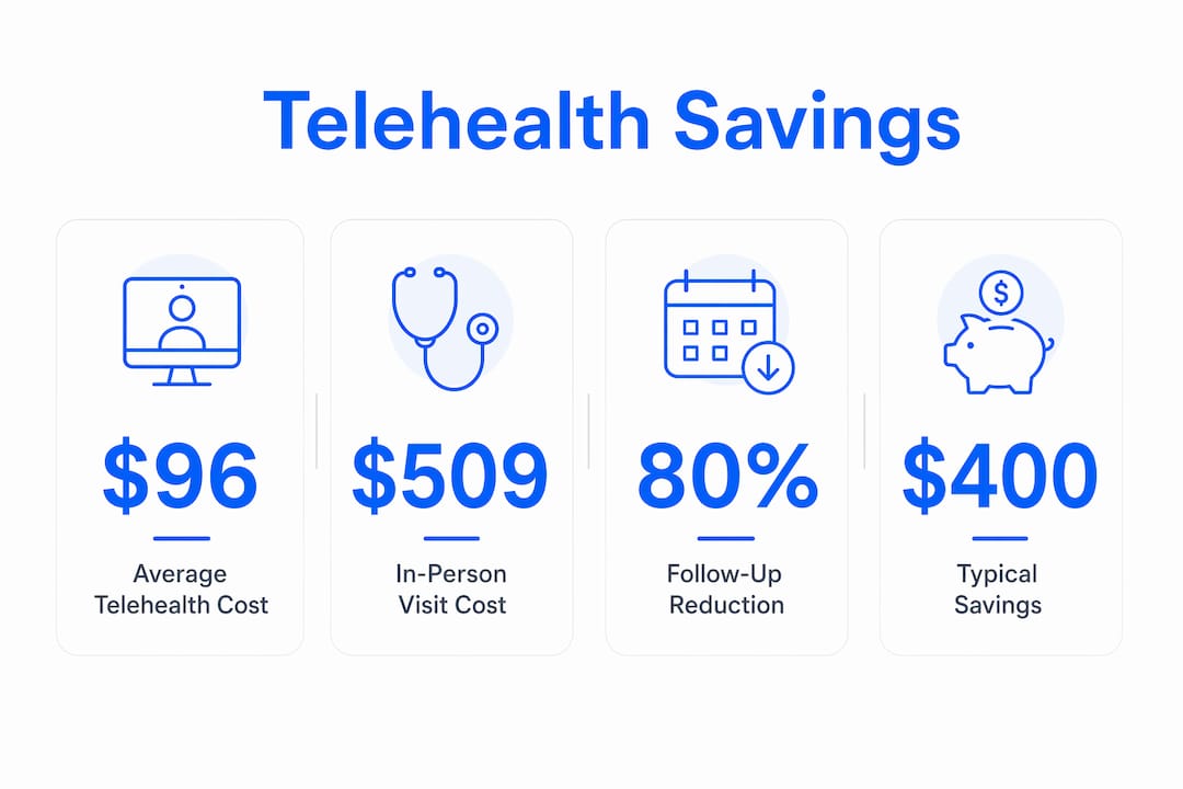 Infographic showing telehealth cost savings statistics