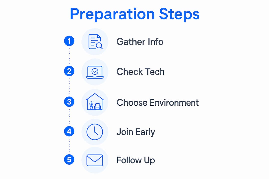 Infographic showing telehealth urgent care preparation steps