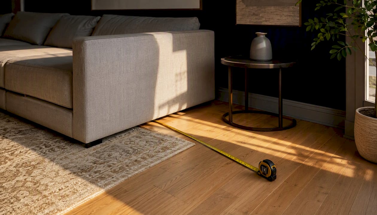Sofa blocking hallway in Dallas home