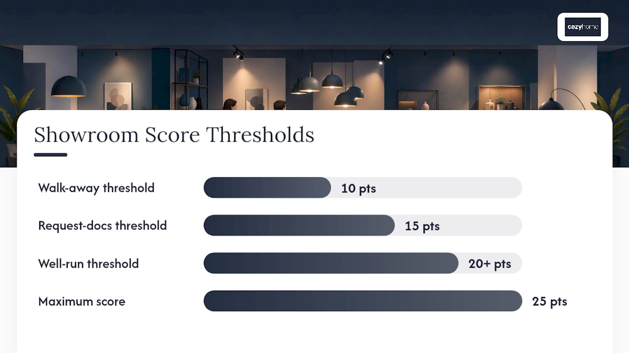 Showroom audit scoring checklist diagram