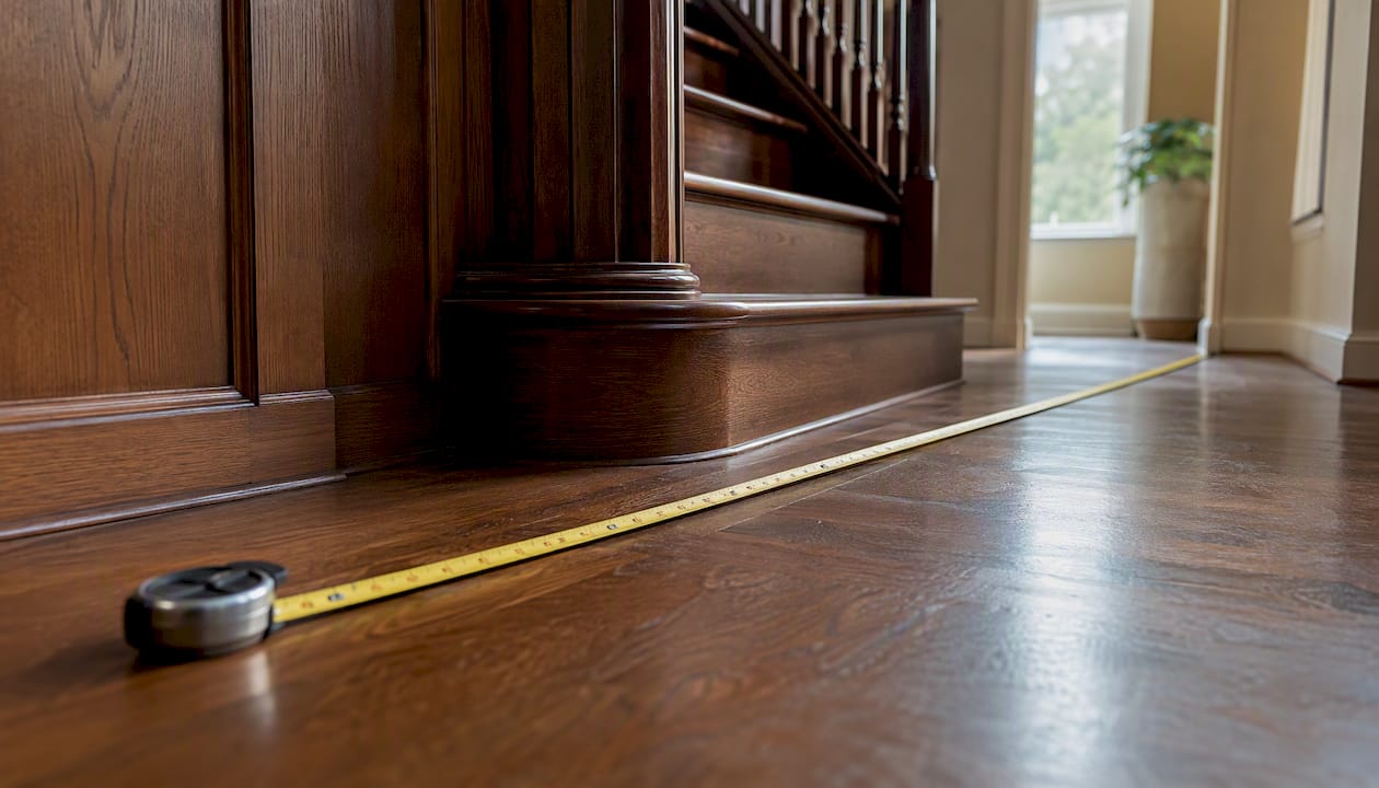 Measuring ceiling height at stair landing
