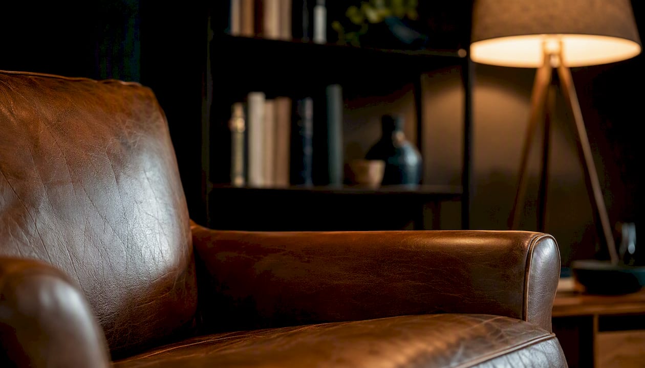 Close-up of leather upholstery texture