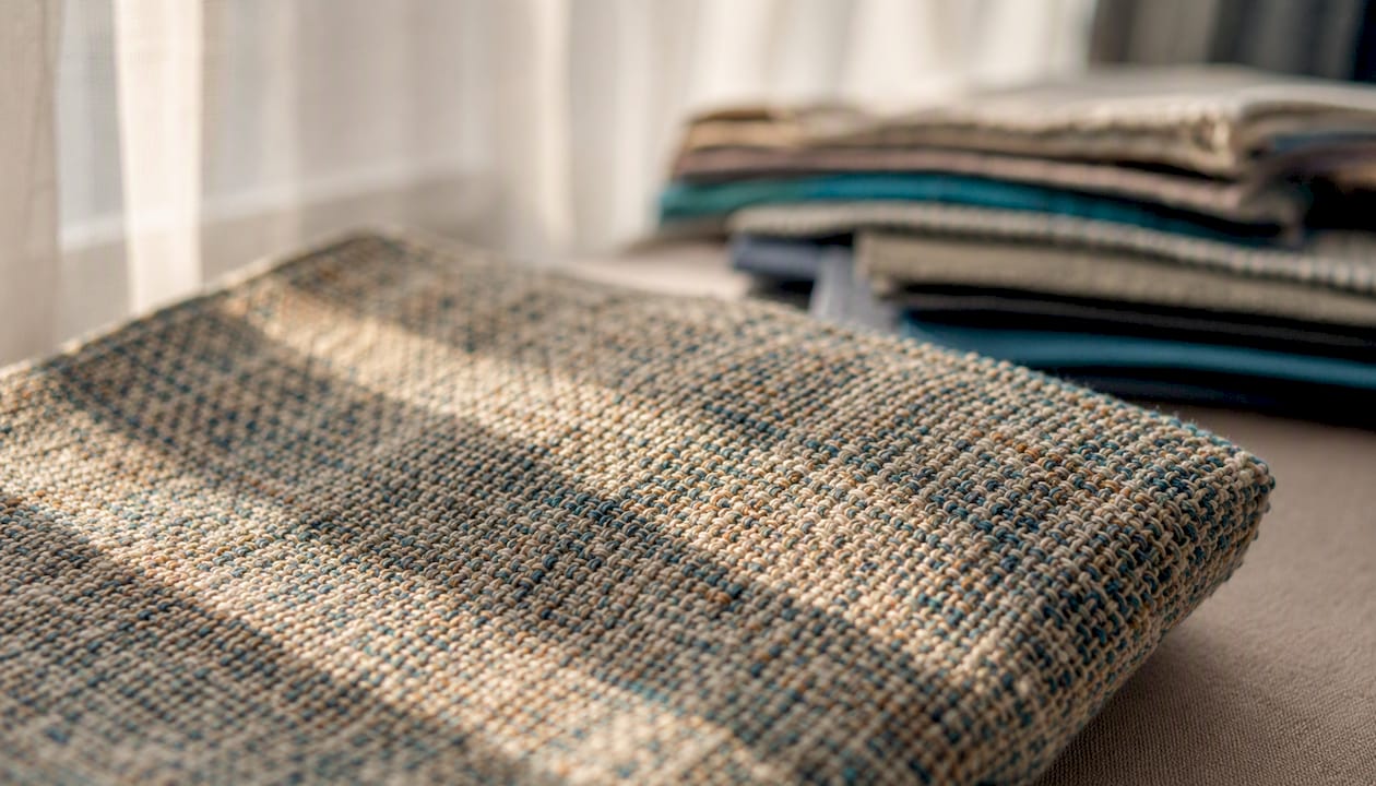Close-up of fabric upholstery weave