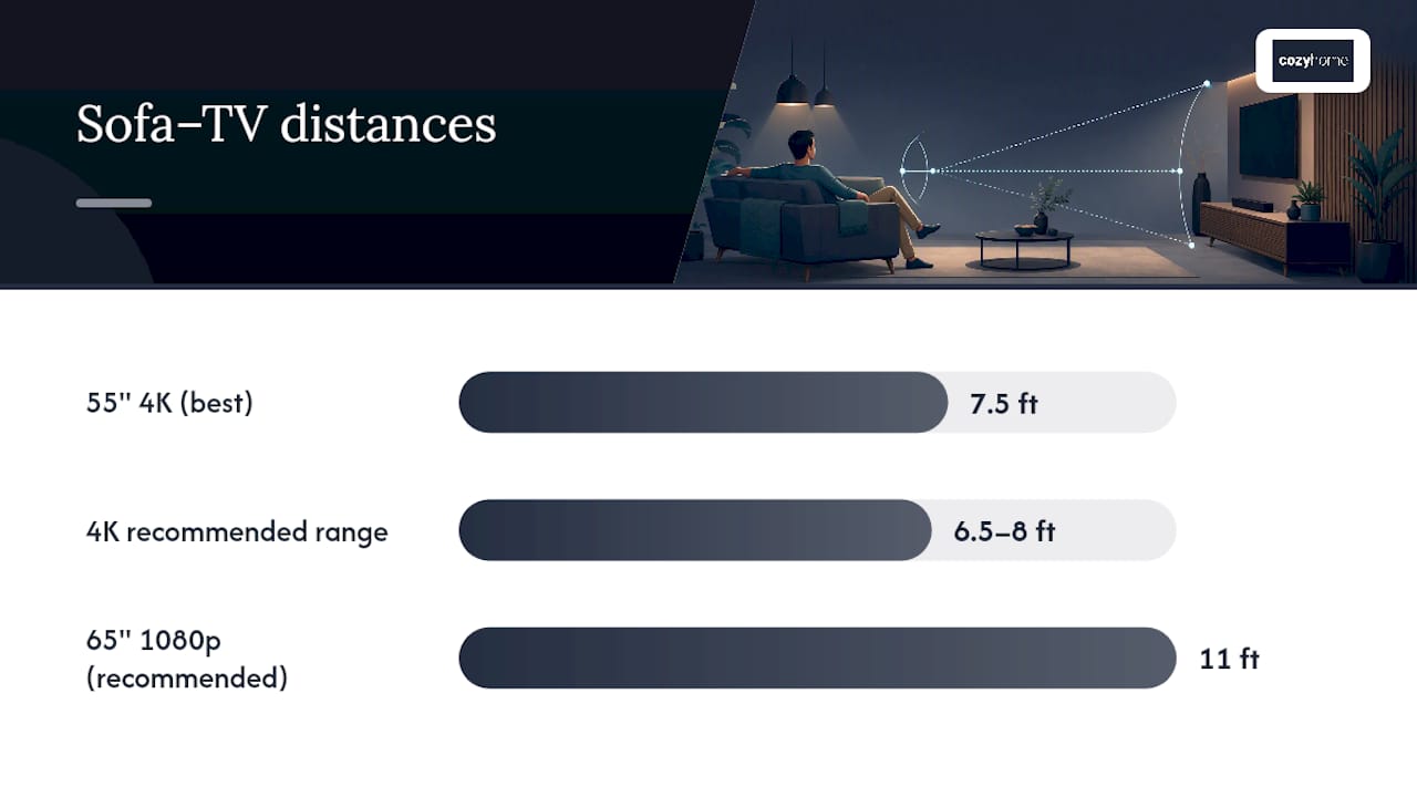 What's the Ideal Sofa TV Distance for Common Screen Sizes? — overview diagram