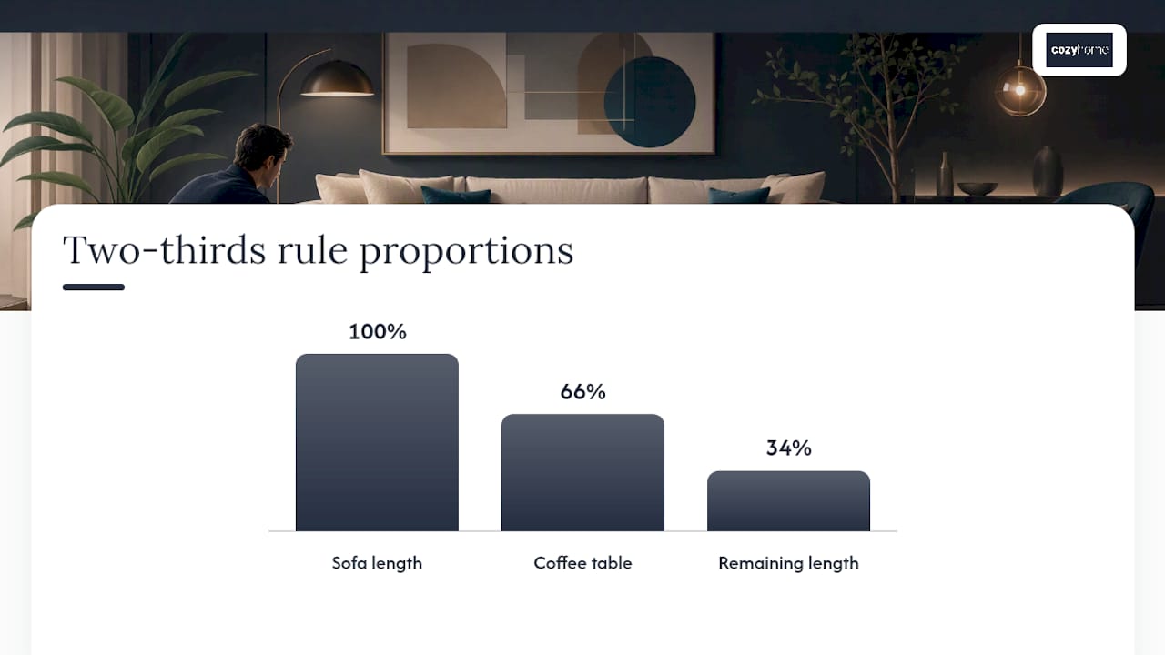 Two-thirds sofa and table length comparison