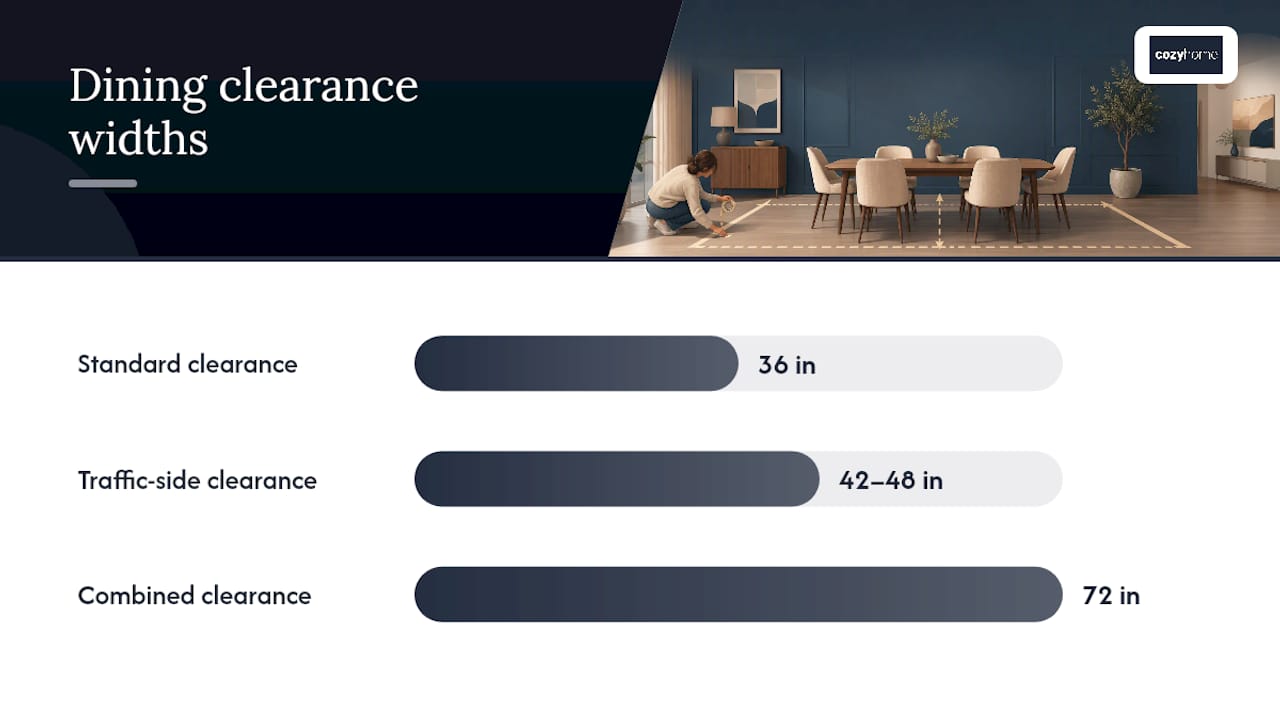 72-inch dining table clearance calculation
