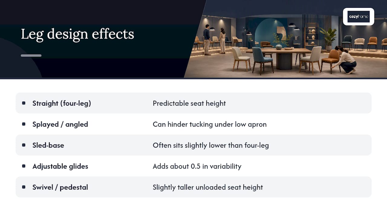 The Impact of Chair Leg Design on Usable Height — overview diagram