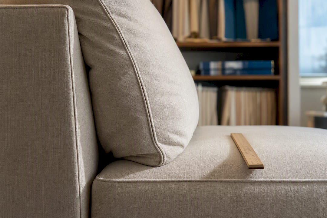 Loose back cushion reducing usable seat depth