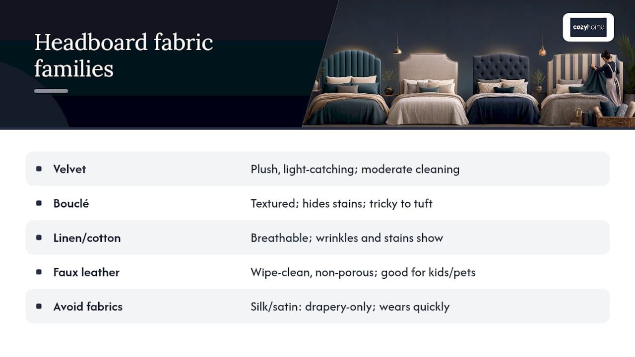 Headboard Fabric Families: What to Know — overview diagram