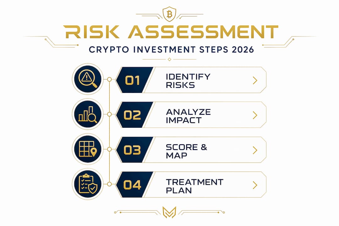 Infographic of crypto risk assessment process steps