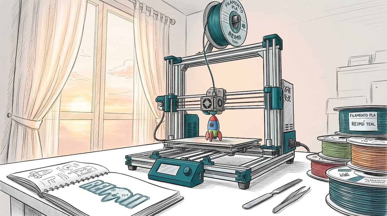 Una impresora 3D en casa dando vida a juguetes para los más pequeños.