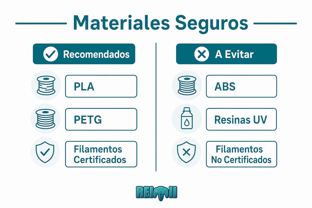 Infografía: ¿Qué materiales son seguros y cuáles no para imprimir juguetes en 3D?