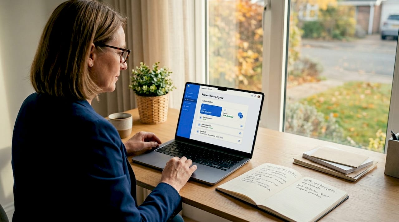 Woman reviews cloud platform estate security