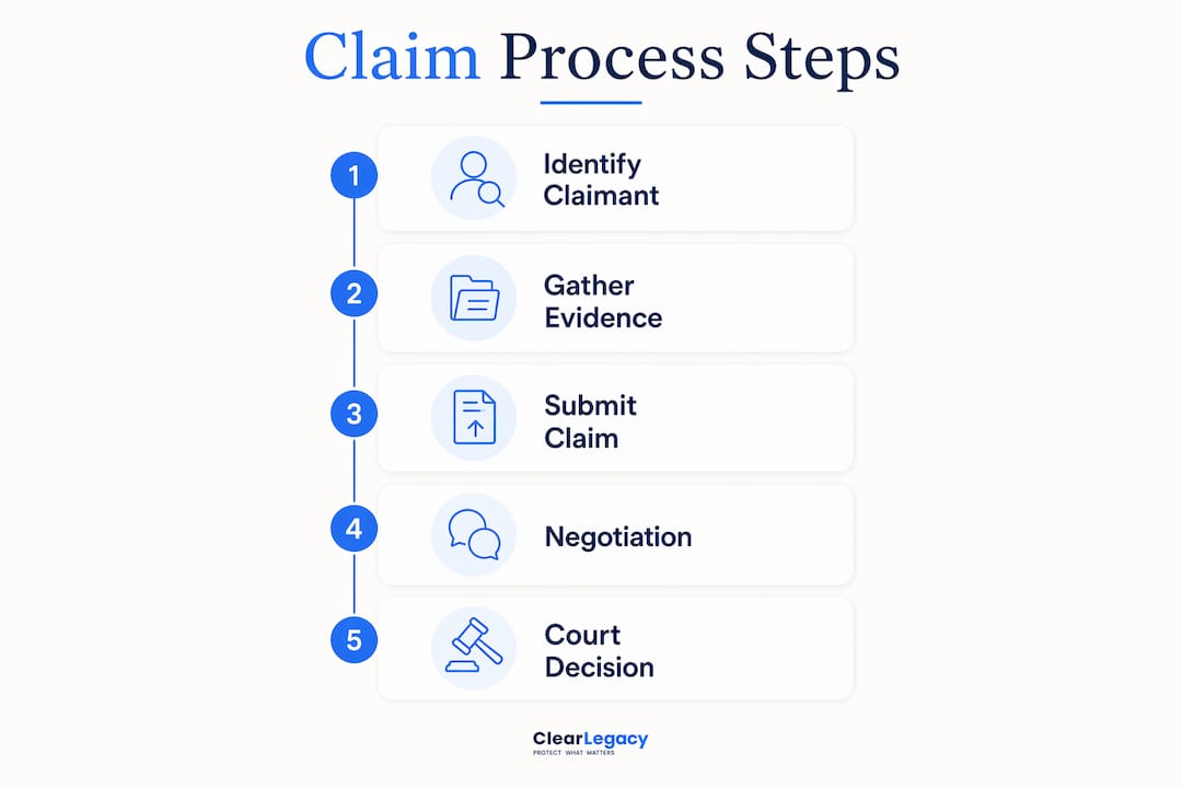 Infographic illustrating the 1975 Act claim process steps