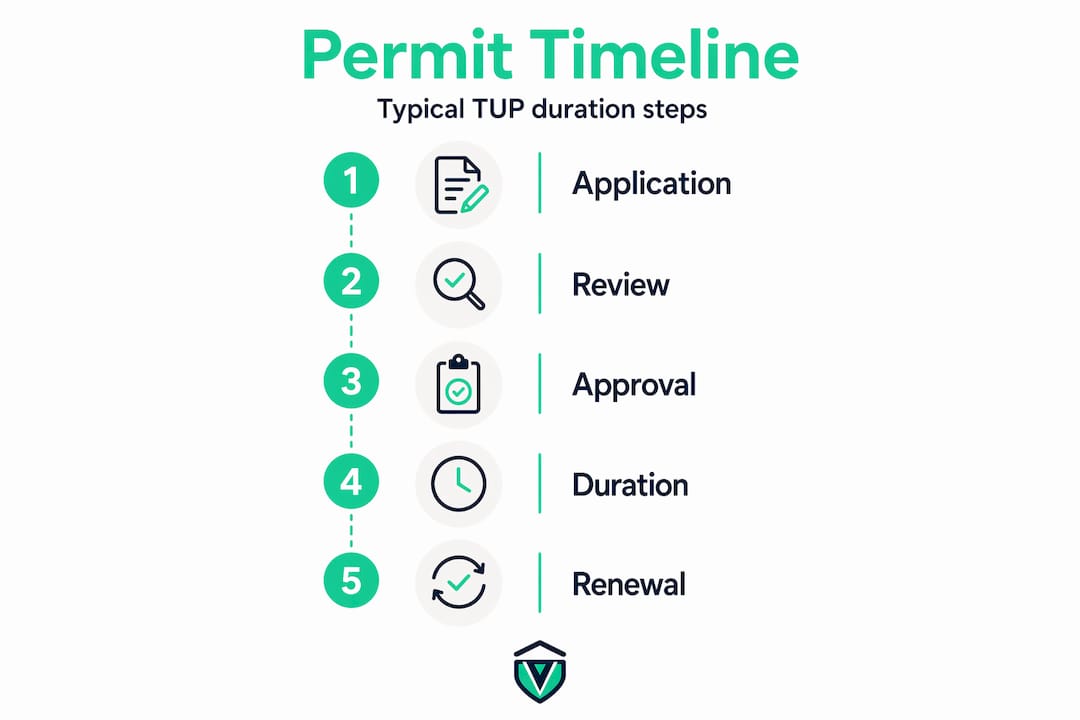 Infographic showing permit duration steps