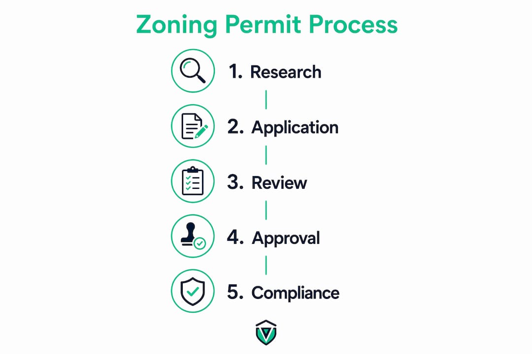 Infographic showing zoning permit process steps