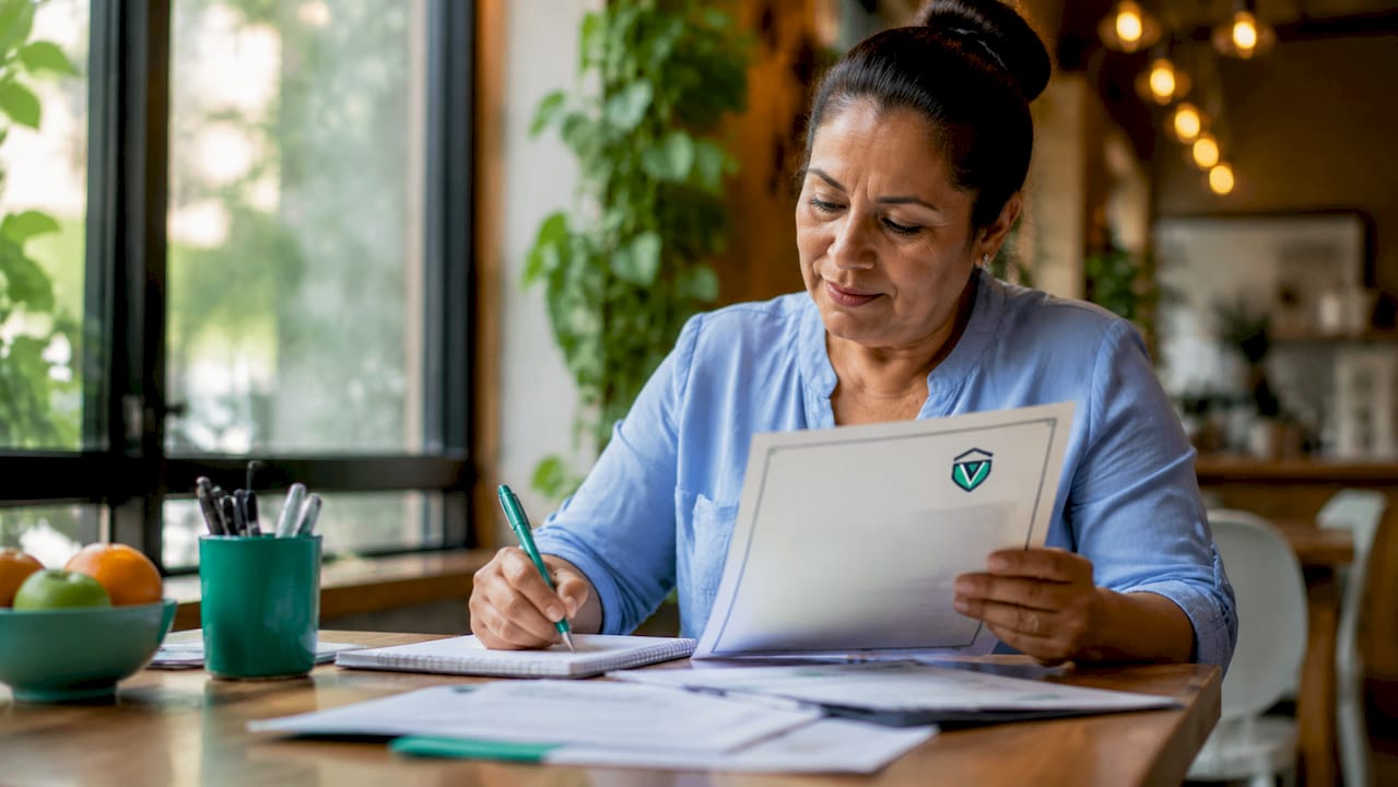 Food safety manager reviewing certificate