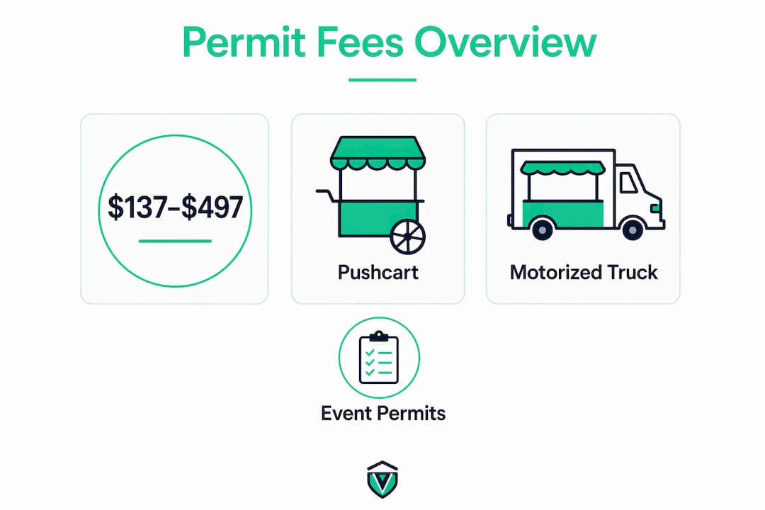 Infographic showing mobile vending permit fee ranges