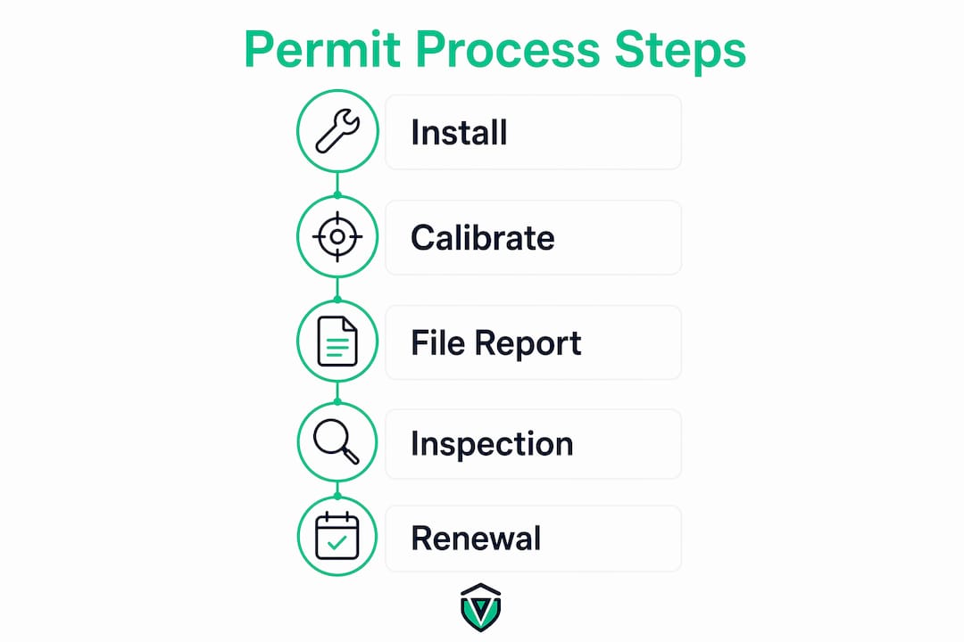 Infographic showing permit process steps