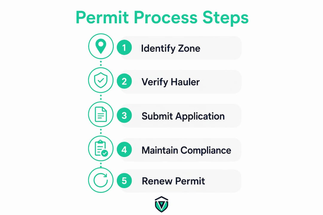 Infographic showing permit process steps