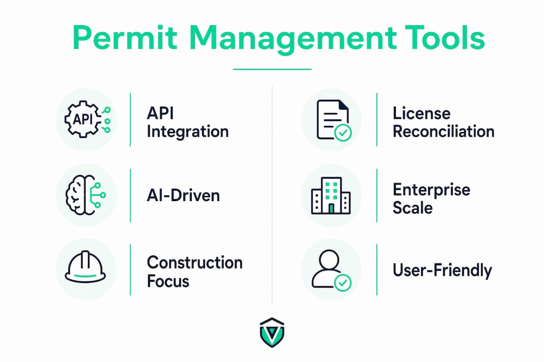 Infographic comparing two categories of permit tools