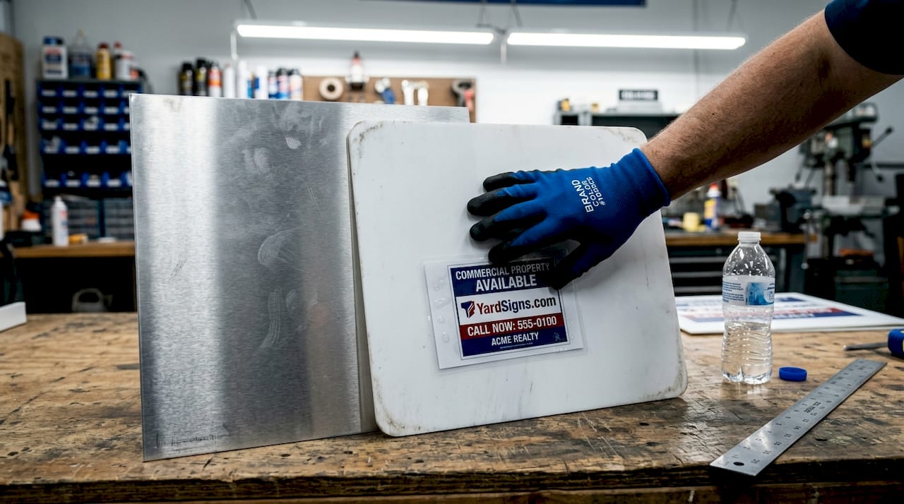 Different sign materials compared for durability