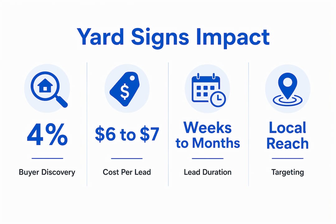 Infographic showing key statistics for yard sign effectiveness
