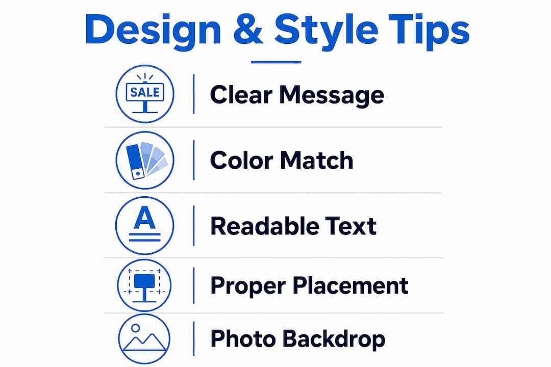 Infographic showing steps to design birthday yard signs