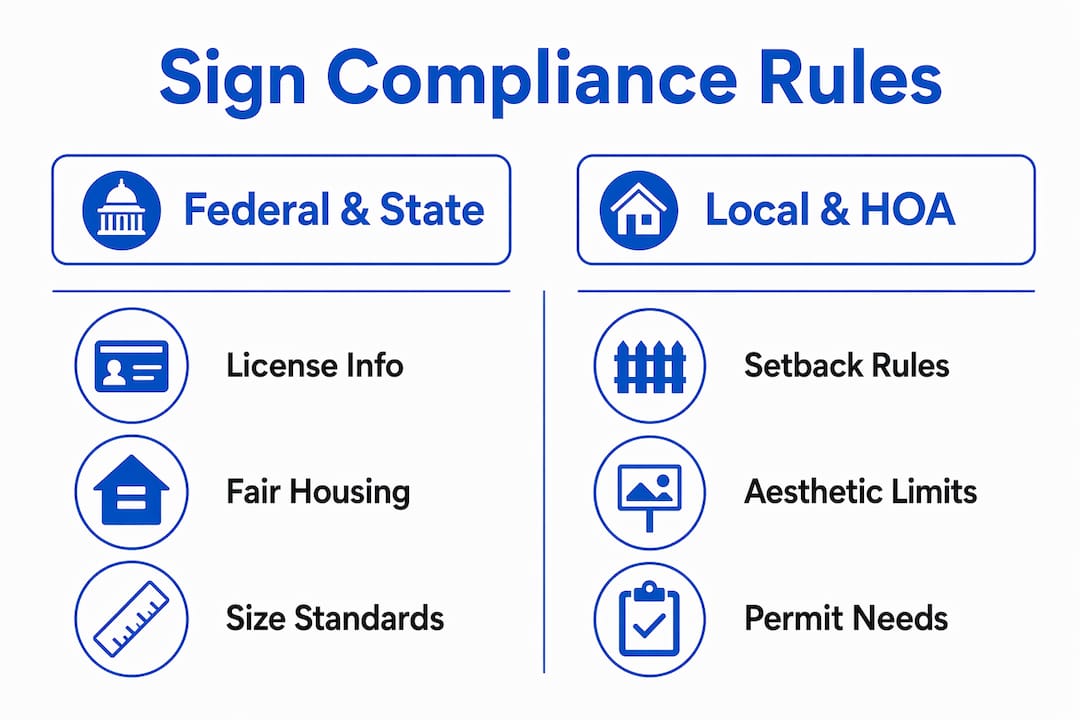 Infographic detailing federal vs local sign compliance