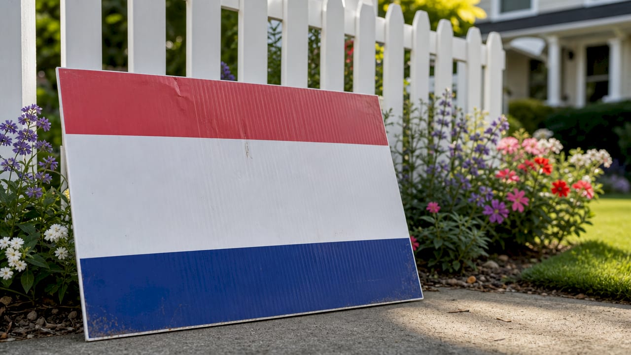 Close-up of quality campaign endorsement yard sign