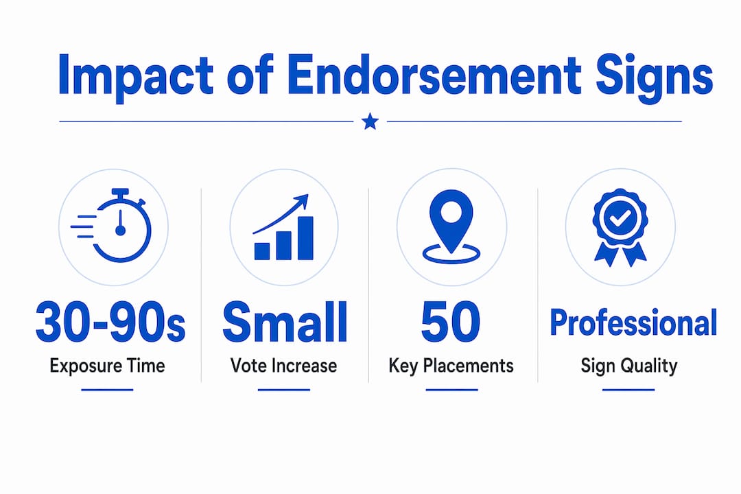 Infographic showing key statistics on endorsement sign effectiveness