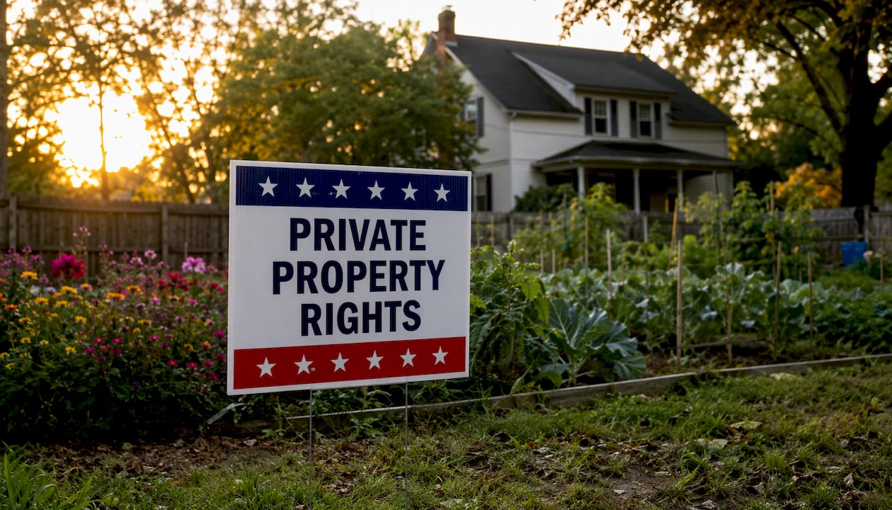 Campaign sign on private home's front yard
