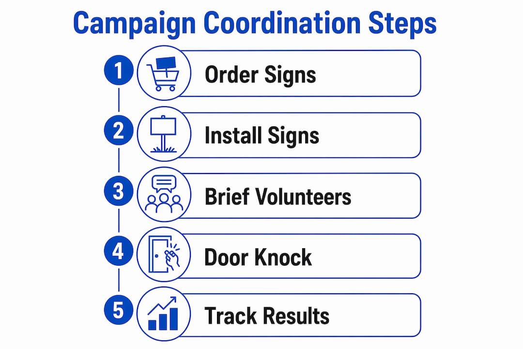 Infographic illustrating campaign coordination steps