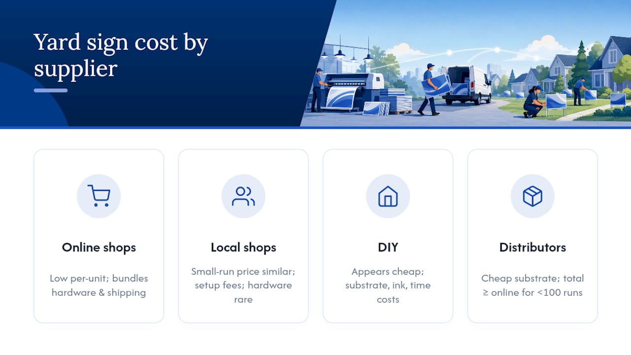 Yard sign cost comparison diagram