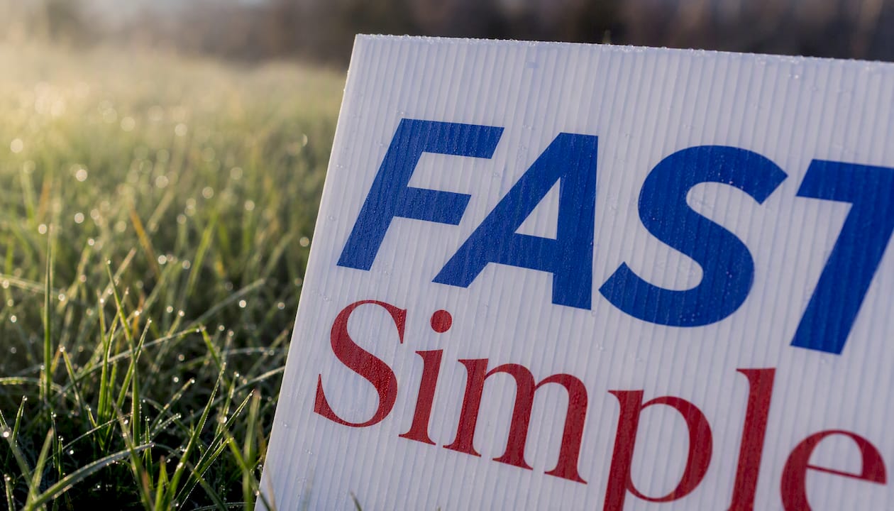 Close-up of stroke contrast on yard sign letters