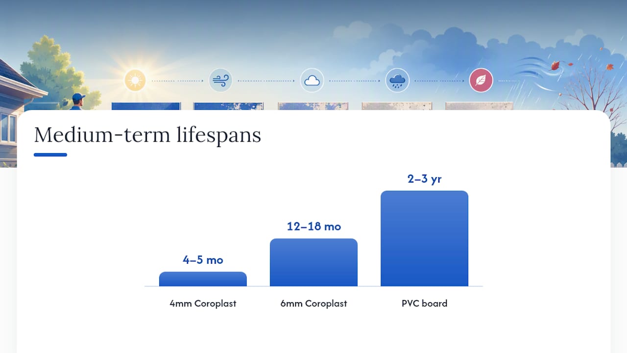 Yard sign material lifespan comparison