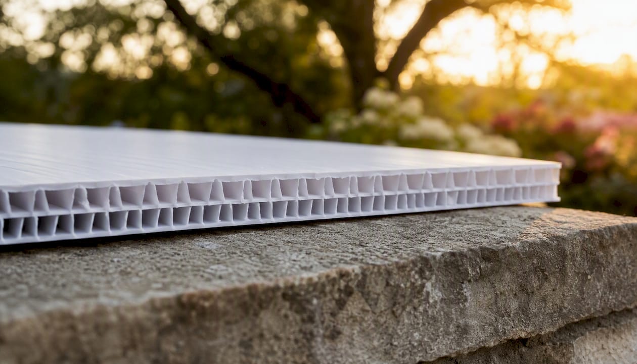 UV-stabilized polypropylene yard sign panel close-up