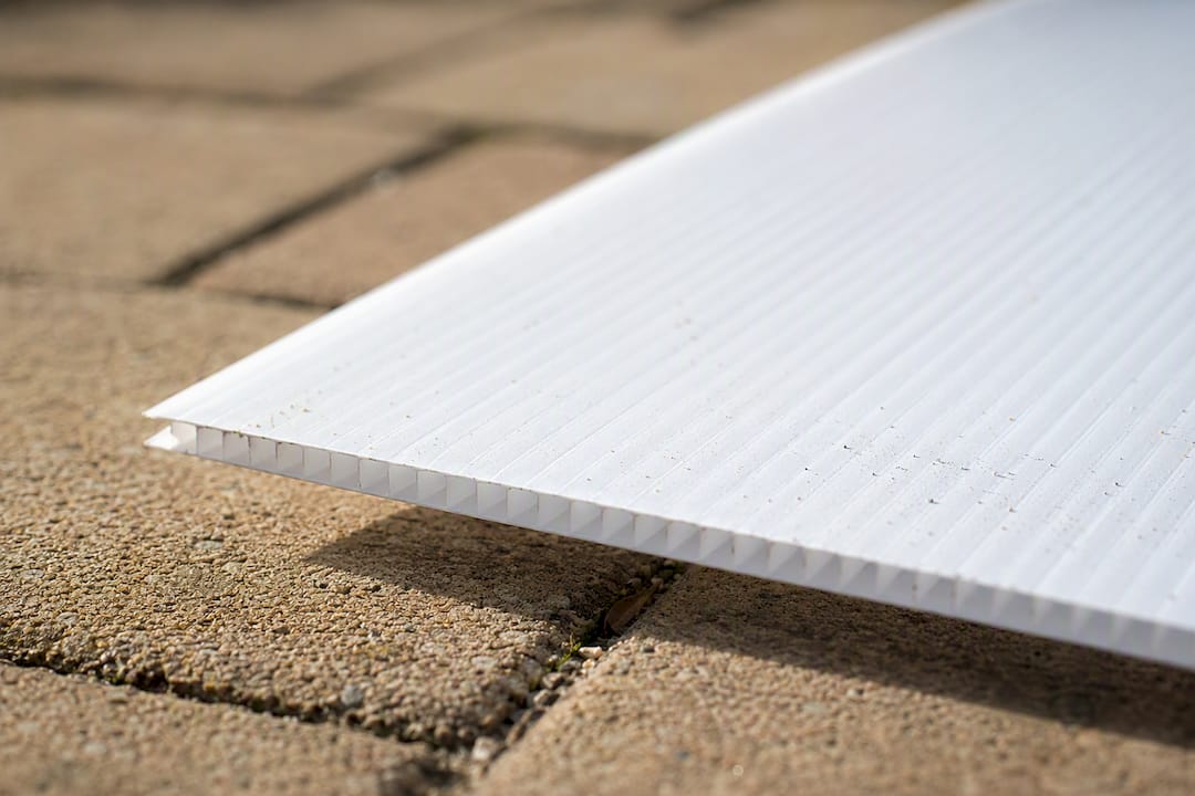 Close-up of Coroplast yard sign material