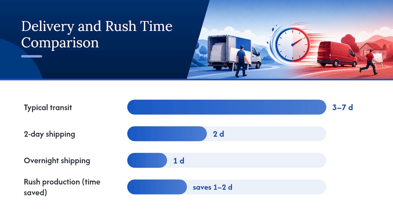 Yard sign order production and shipping timeline