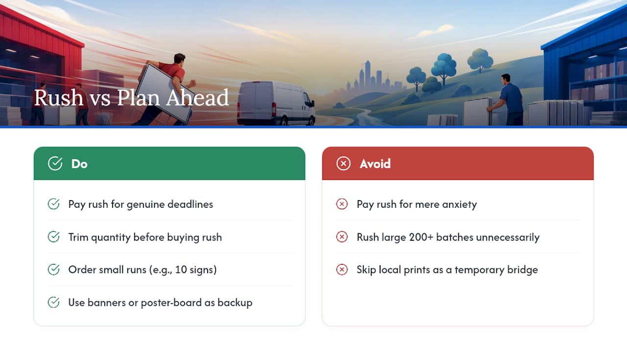 When to Pay for Rush vs Plan Ahead — overview diagram