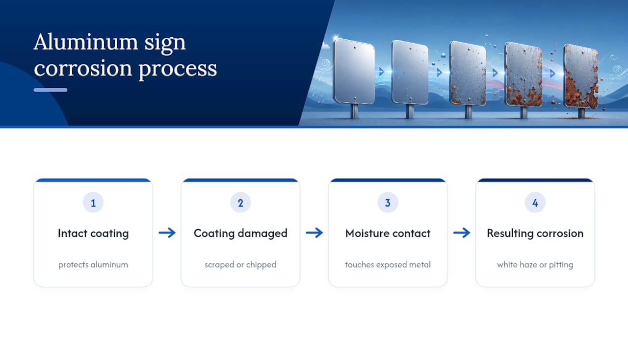Aluminum coating damage and oxidation process