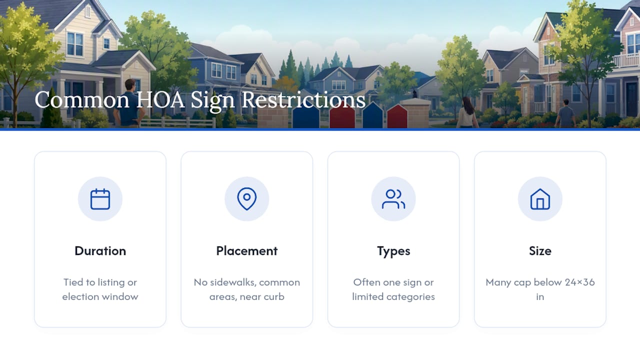 Four common HOA yard sign restrictions