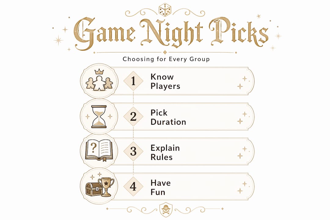 Infographic shows steps for picking holiday board game